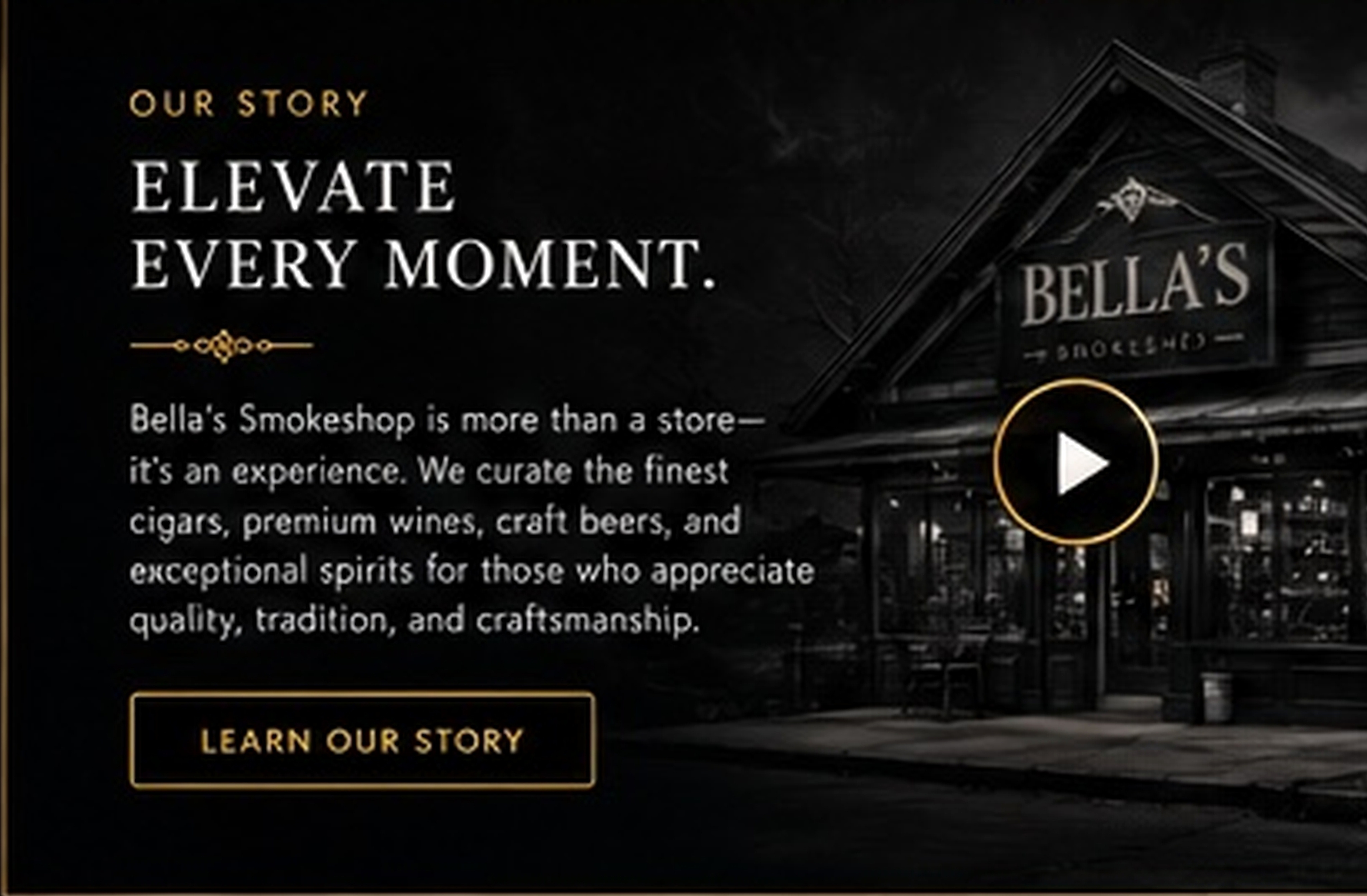 Bella's Smokeshop storefront story artwork